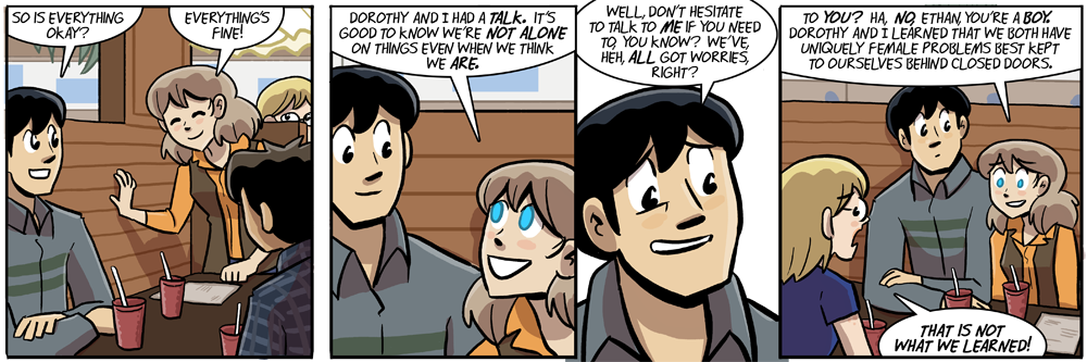 Dorothy, first panel: 'SOON'