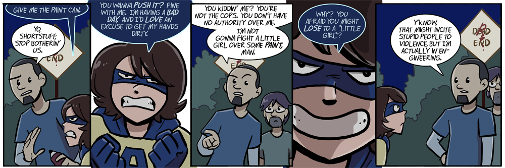 perhaps to strike fear into the hearts of criminals, amazi-girl should consider adopting the appearance of a creature of the night