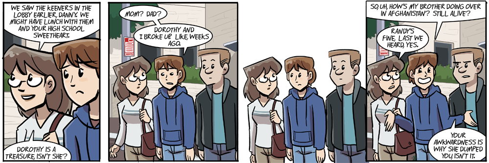 in the old continuity randy was danny's younger brother but now he's his older brother, so there