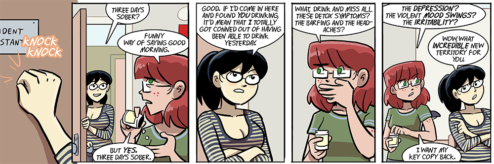 alcohol withdrawal: all of the same symptoms of being hung over but none of the booze