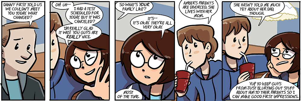 amber seems to be taking this whole 'meet the parents' thing more seriously than danny for some reason