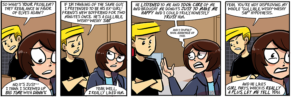 danny can put 'likes girl parts' next to 'availability' on his list of best features