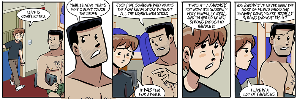 the dudes in this storyline so far are 50% naked, you're welcome