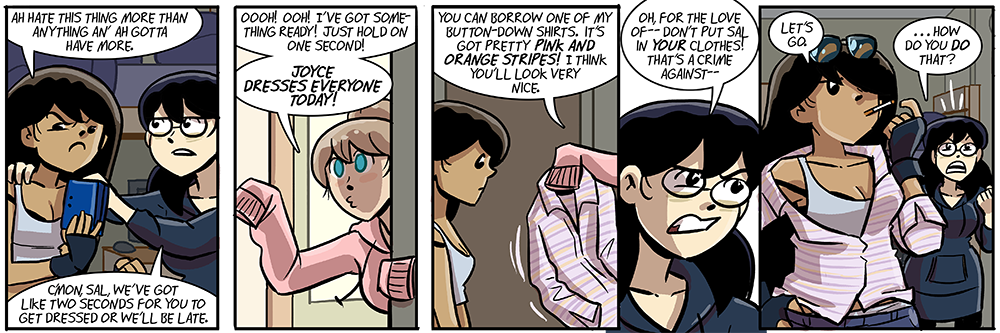 first panel: sal describes her relationship with basically everything