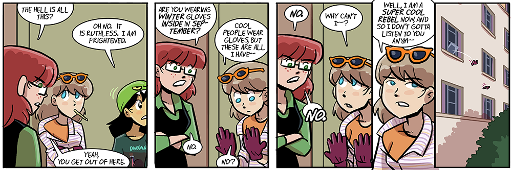 unseen: ruth smacking joyce on the nose with a rolled-up newspaper