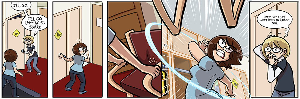 and then the chair bounces off the loft bed and smacks amber back in the face