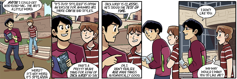 i mean the guy who draws robo-vac doesn't even give anyone any nostrils or fingernails, what the hell is with that