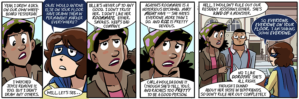 'and the other rachel has a great personality so obviously she's got something to hide'