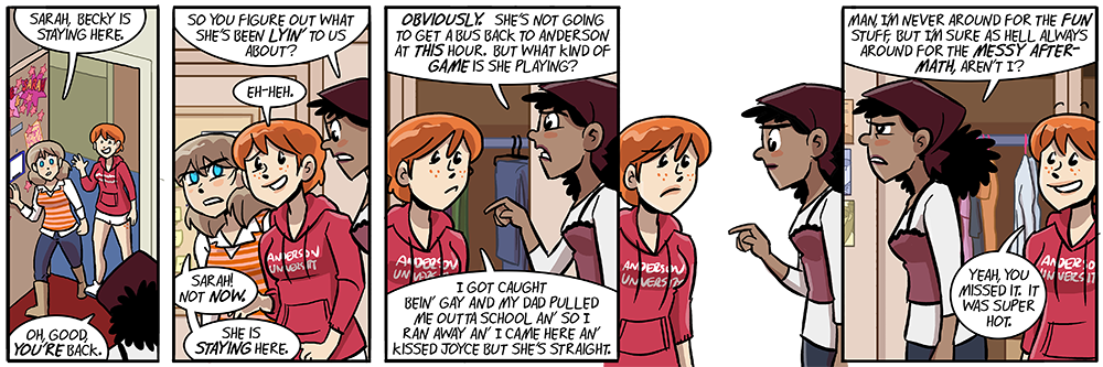 sarah shows concern for joyce by attacking anything and everything around her