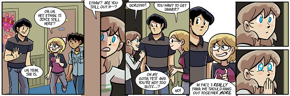 finally dorothy wears that shirt from the back cover of dumbing of age book 1