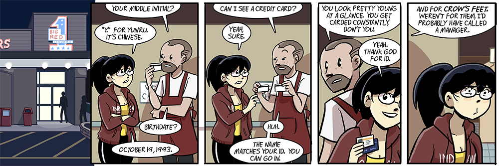 that's a fake id so that's not necessarily her birthday -- it's definitely not her birth year