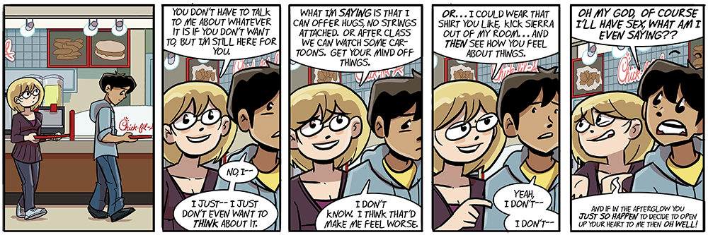 the shirt he likes says 'kraft mac and cheese' on it