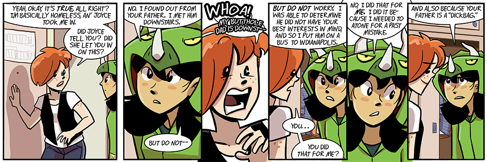 and sometimes the strip's title has nothing to do with the strip because i changed the panel that had that bit of dialog in it