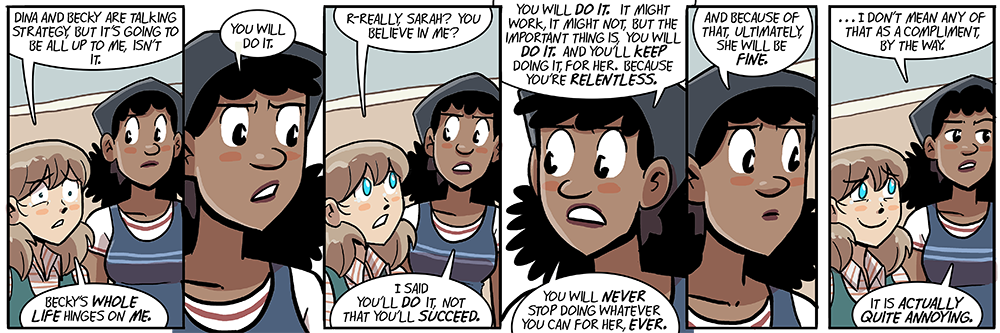 the most you could hope out of a sarah pep talk: these things you do that annoy me could be useful in some circumstances