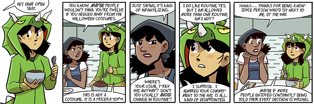 'why don't i put dina in an outfit that's three times harder to draw' i said, like an idiot