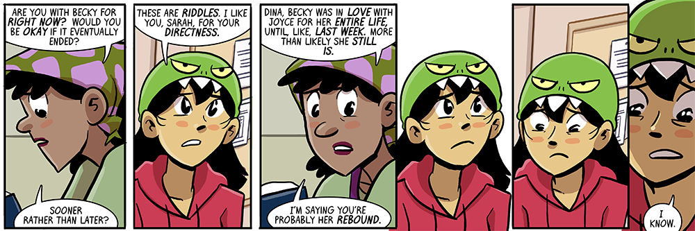 it's not a comic from me if dina doesn't get a date on the rebound from joyce, is it
