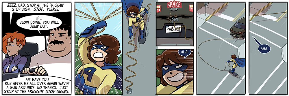 thought about a panel where we see her pull the rope out of a pouch but y'all know she has pouches