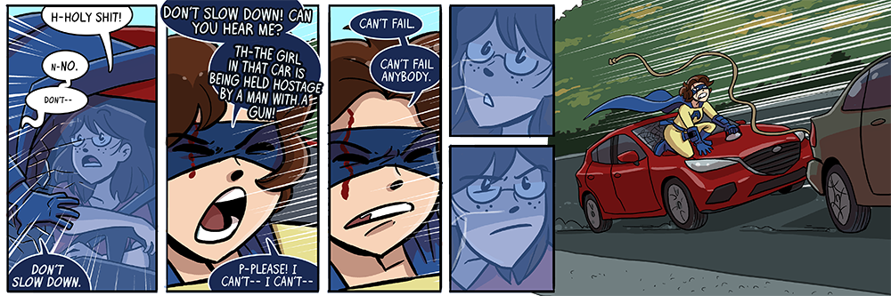 that red car that hits people in something positive has finally turned benevolent