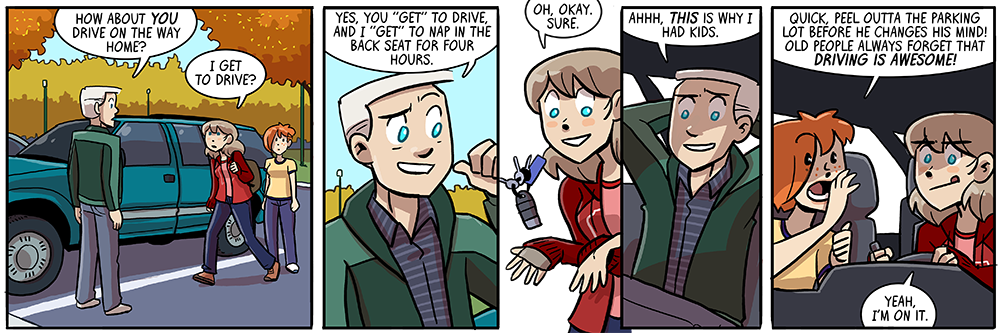 is this... is this the first time in eighteen years i've drawn joyce driving...?