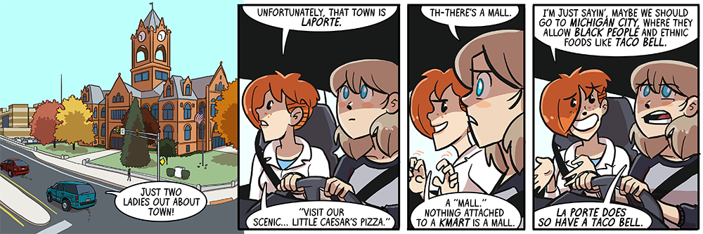 this is not the first dumbing of age strip in which the la porte county courthouse has appeared