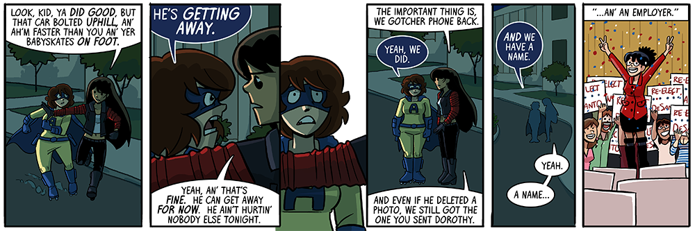 have to stop myself from adding leslie hiding behind a campaign sign in all future strips forever