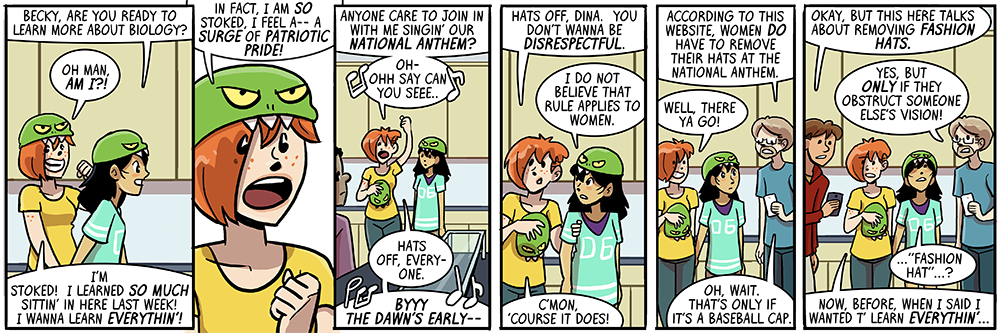 that first word balloon is also dina's come-on line