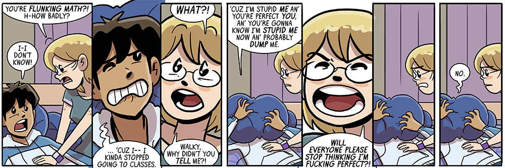 'did you get a.... b?'  'i think lower than that' 'grades go LOWER?????'