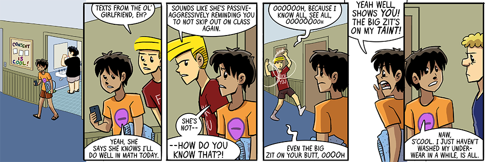 you might think it's on his butt, but it taint