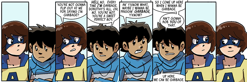 uh oh somebody talk me out of 'up here we can be garbage' for the book 8 title