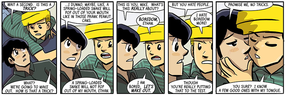 and then a spring-loaded snake pops out of his mouth, obviously