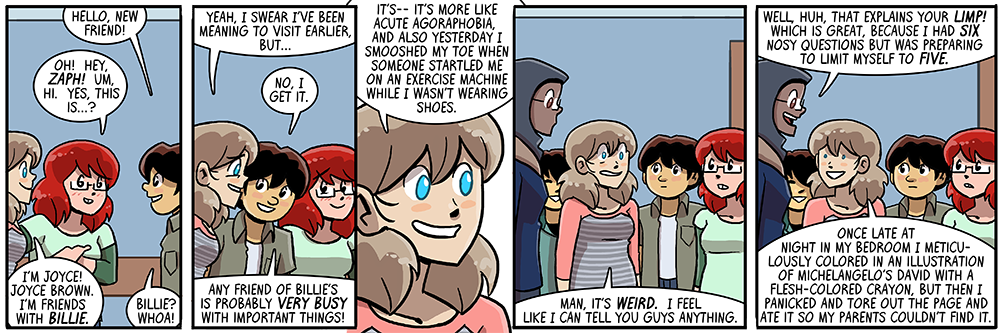 Dumbing of Age Book 8: Once Late At Night In My Bedroom I Meticulously Colored In An Illustration Of Michelangelo's David With A Flesh-Colored Crayon, But Then I Panicked And Tore Out The Page And Ate It So My Parents Couldn't Find It