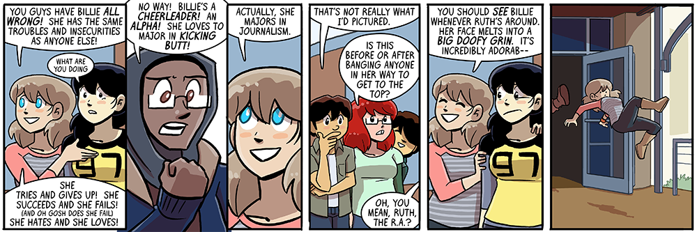 dumbing of age has moved on from its Punching Dads phase to its Ejecting Characters Through Doors phase