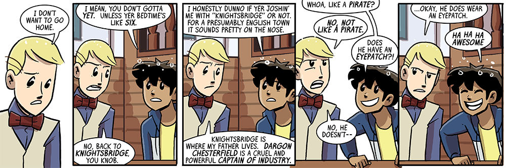 and chomps a cigar, obviously