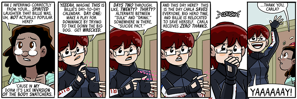 there i'm just gonna put panels two through four in book nine's 'previously in dumbing of age' section and be done with it