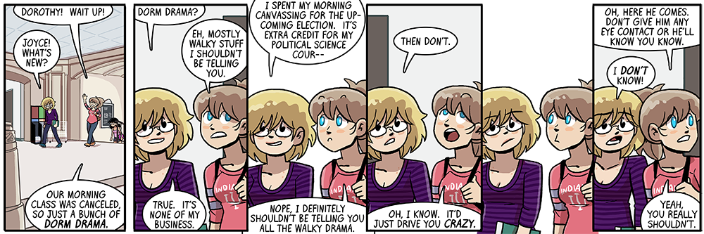 also don't give him any eye contact so that he's unsure if you're dina in a bodyswap episode