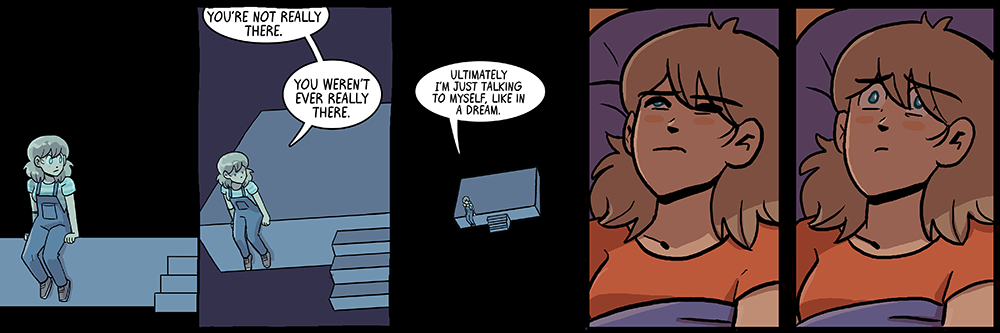 and joyce looks up and lucy is smiling over her saying good morning