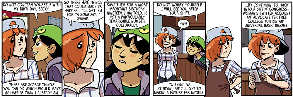 becky isn't even in college yet and she's already gone super lefty