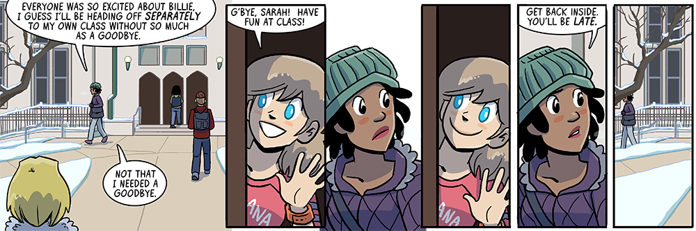 sarah's changing -- before she would have growled