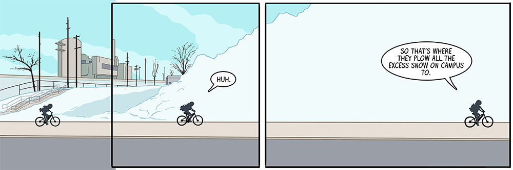 there's a giant plowed snowhill outside my kids' school which they're obsessed with -- at their size, it probably seems as large as this