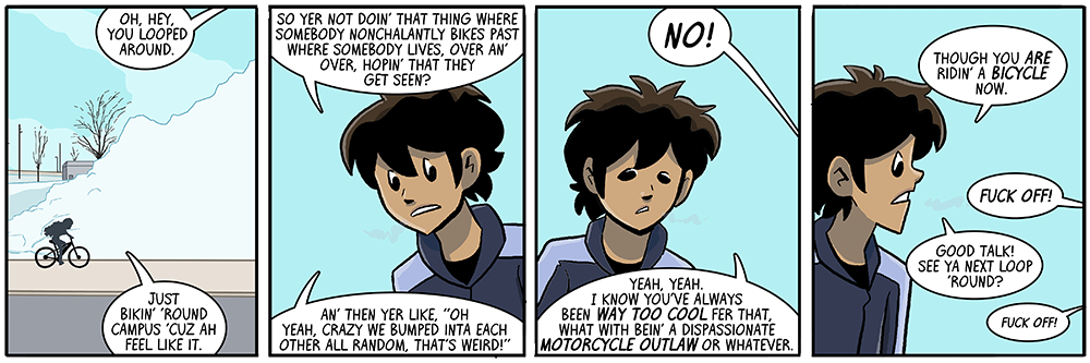 dispassionate motorcycle outlaw is on her business cards