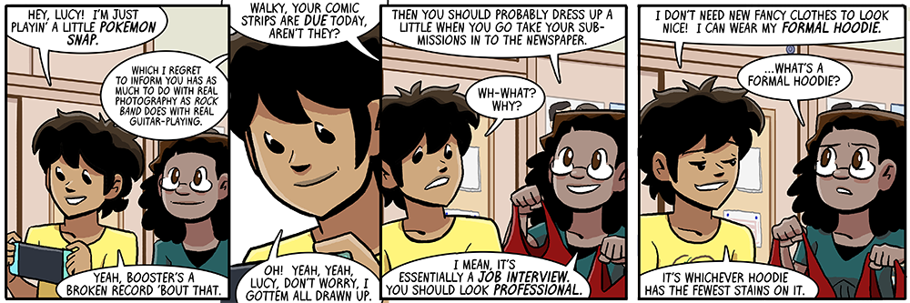 he also has a hoodie with the image of a tie silkscreened onto it