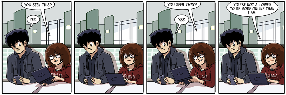 i am actually very upset when maggie's already seen all the memes and Twitter Characters Of The Day when i forward them to her