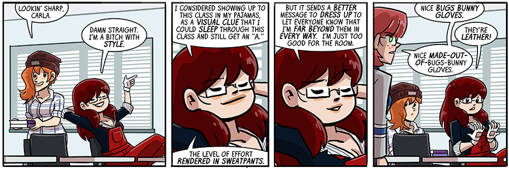 it's hard to rock a pair of overalls but carla manages