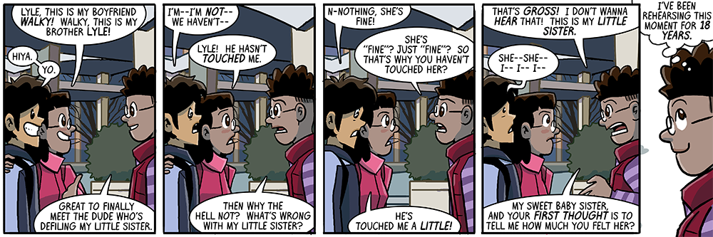 lyle was in two strips in shortpacked! so i guess we're adapting one of them