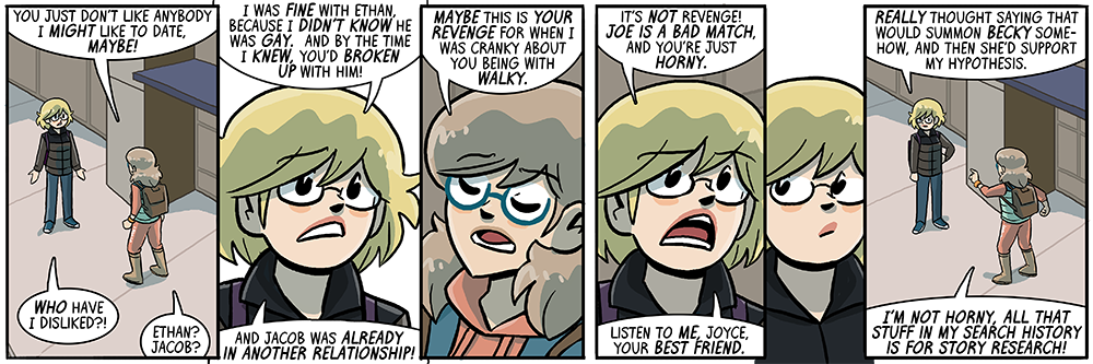 dumbing of age book 13: i'm not horny, all that stuff in my search history is for STORY RESEARCH 