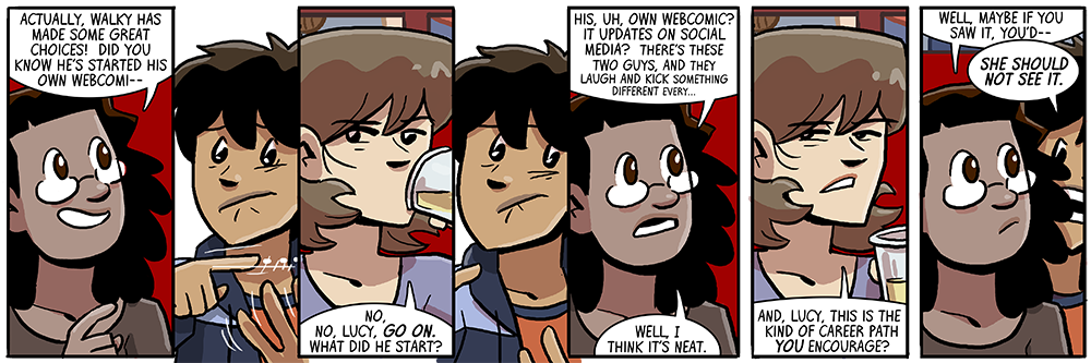 yeah, mike jumpkicks walky's mom in it today