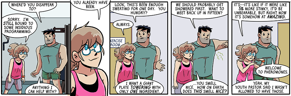 i promised myself i could do a teleporting joyce punchline if in the next strip i showed her returning