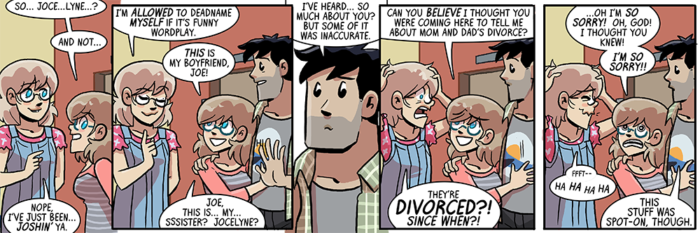 her feigned dismay was a... sister act